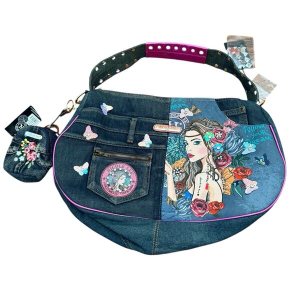 Nicole Lee Angelina Follows Dream Denim Handbag - Picture 1 of 16